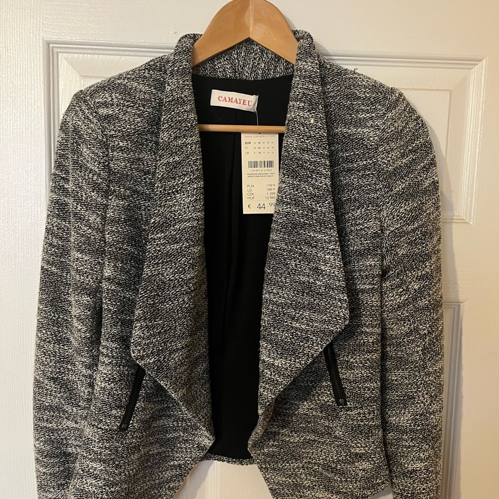 🇫🇷 Camaïeu Parisian Metallic Knit 🧶 Blazer